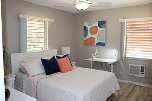 2 bedrooms, desk, iron/ironing board, travel crib