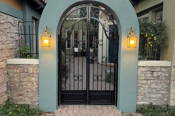 Welcoming gated entry to the property