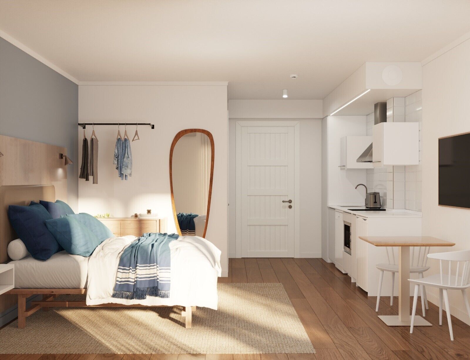 Fridge, microwave, stovetop, toaster