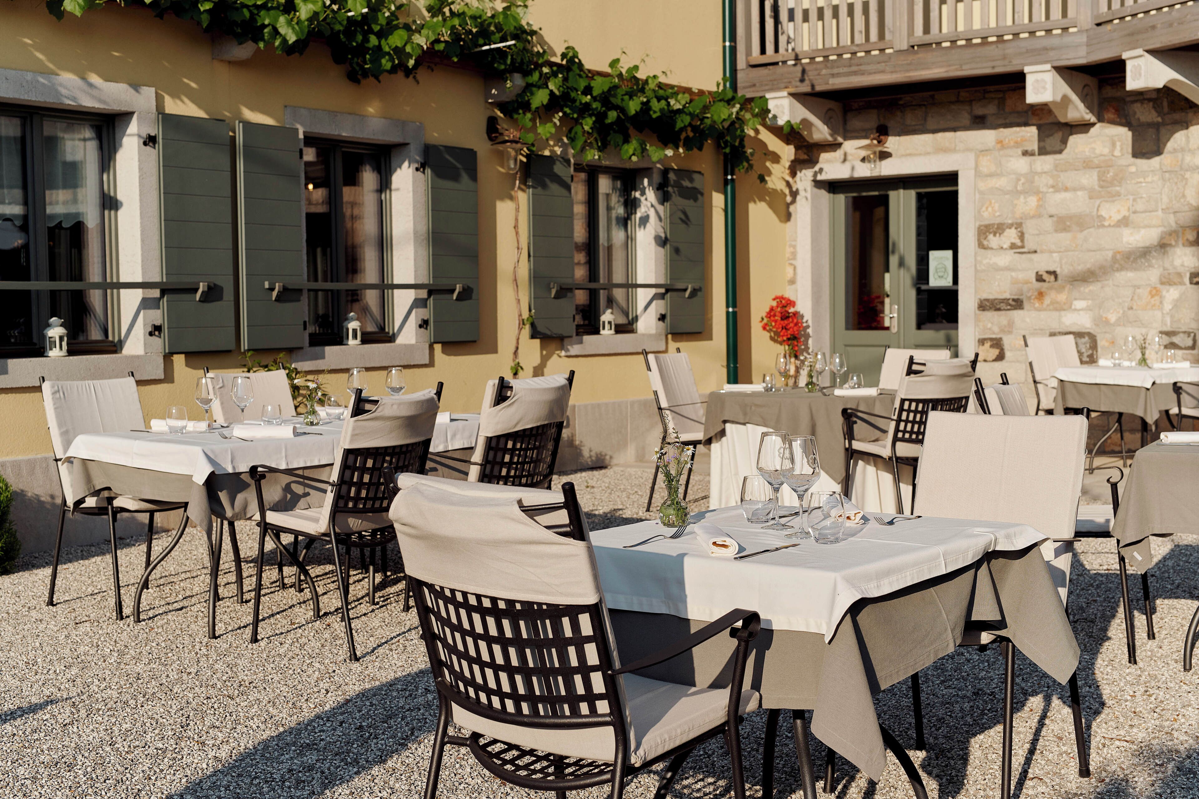 Lunch, dinner served; Regional cuisine, garden views 