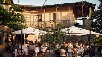 Lunch, dinner served; Regional cuisine, garden views