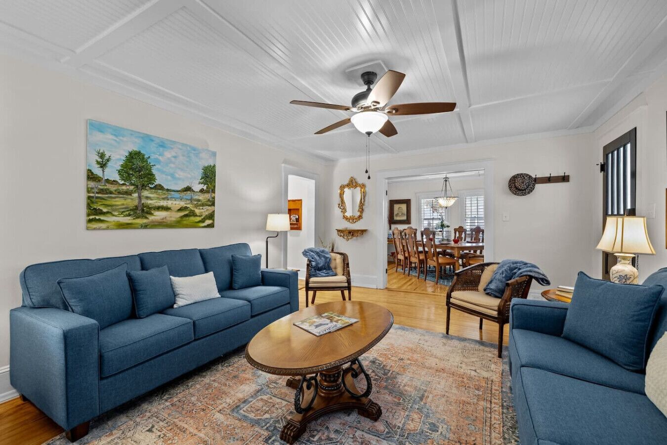 Televisie, een open haard en boeken