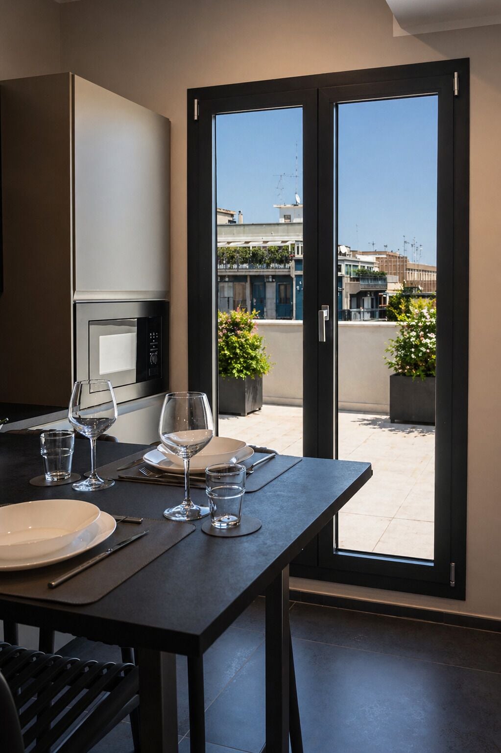 Family Suite, City View | Private kitchen