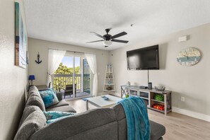 TV - Coastal Beach Retreat | Pool, Gym & Balcony Views (Destin)