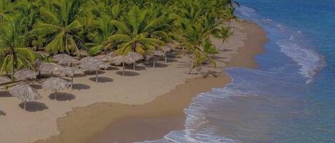 Plage à proximité, chaises longues, serviettes de plage