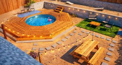 Chic Modern Retreat with Cowboy Pool, Stargazing Deck, Record Player, & More