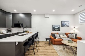 Fridge, microwave, oven, stovetop - Steps to Transit • Bright Kitchen • Parks & Shops (Calgary)