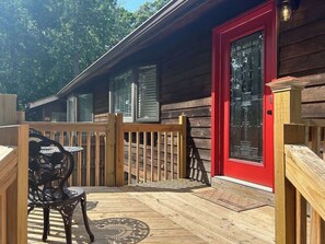 Terrace/patio - Farm Suite, King bed, overlooking horse pasture! (Asheville)