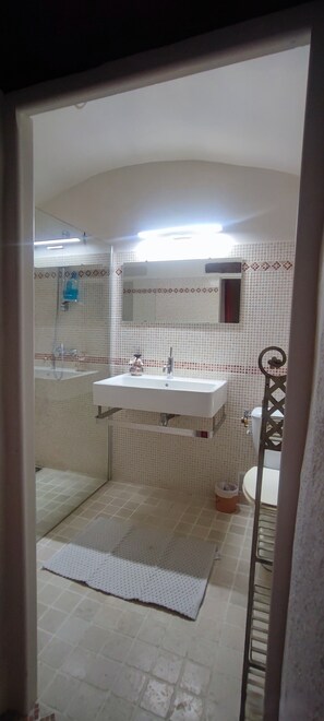 Hair dryer, towels, soap, toilet paper - Mas Estrela-Lo Roc: its authentic charm, a space in the heart of the mas. (Bessèges)