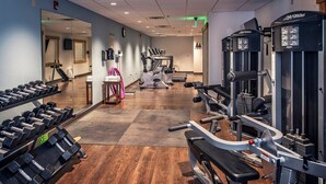 A gym with various exercise equipment, including dumbbells, treadmills, and weight machines. - Beautiful Family Friendly Luxury Resort - 2.20.26 to 2.27.26 - Tons of Amenities (Breckenridge)