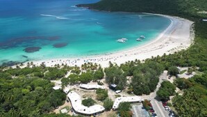 A beach with clear turquoise waters, a sandy shore, and lush greenery. - Tranquil Campo Home w/ Lush Private Outdoor Oasis (Daguao)