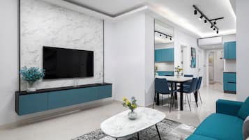 Appartement, vue ville | Coin séjour