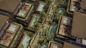 Luxury Villa, 3 Bedrooms, Pool View | Floor plan - The Akasha Berawa Luxury Villas (Canggu)