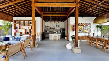 Deluxe Villa, 6 Bedrooms, Private Pool, Pool View | Living area | 32-inch Smart TV with digital channels