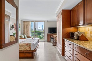 Desk, iron/ironing board, WiFi, bed sheets - Your Waikiki Studio Near Beach. *no resort fees!* (Honolulu)