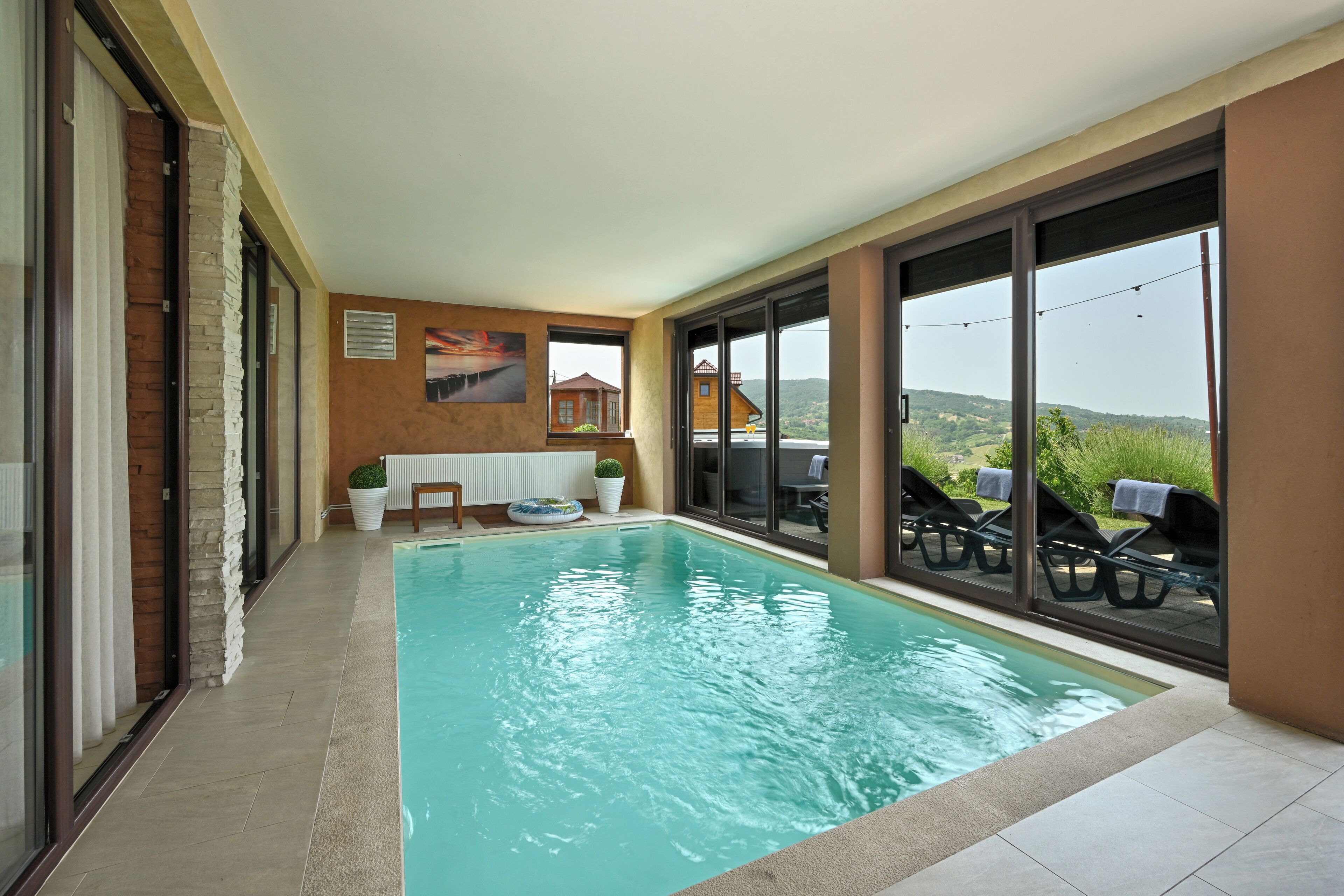 Indoor pool, a heated pool