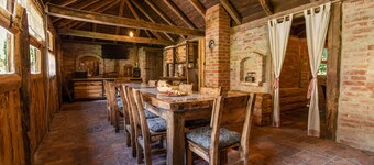 Forest house with jacuzzi, sauna, pool, barbecue, and kids’ playground