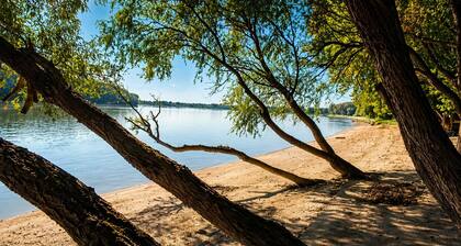 Familienfreundliches Landhaus mit Pool, Whirlpool, Spielplatz und Blick auf die Donau.