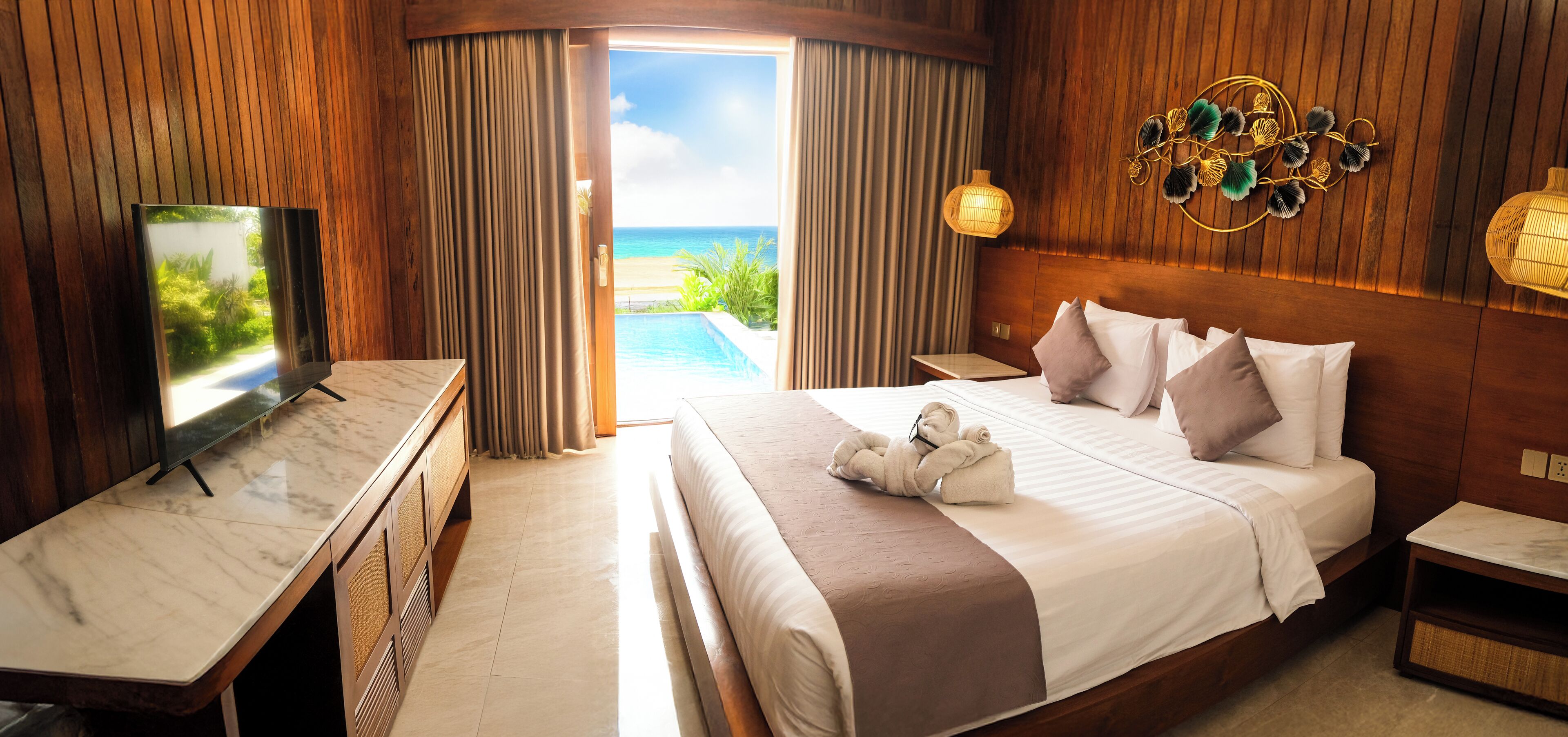 Chambre Double Supérieure, 1 grand lit, balcon, vue mer