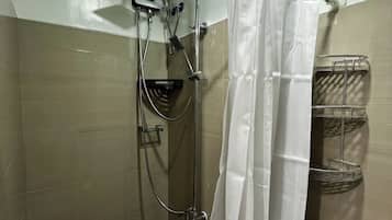 Standard Apartment, Pool View | Bathroom | Shower, free toiletries, towels, soap