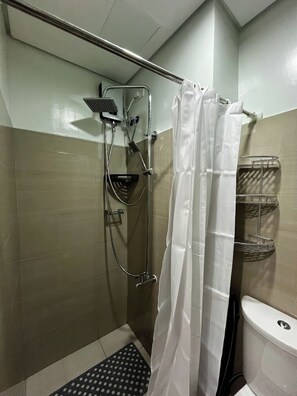 Standard Apartment, Pool View | Bathroom | Shower, free toiletries, towels, soap - Shore 2 Unit 206 Tower 3 (Pasay City)