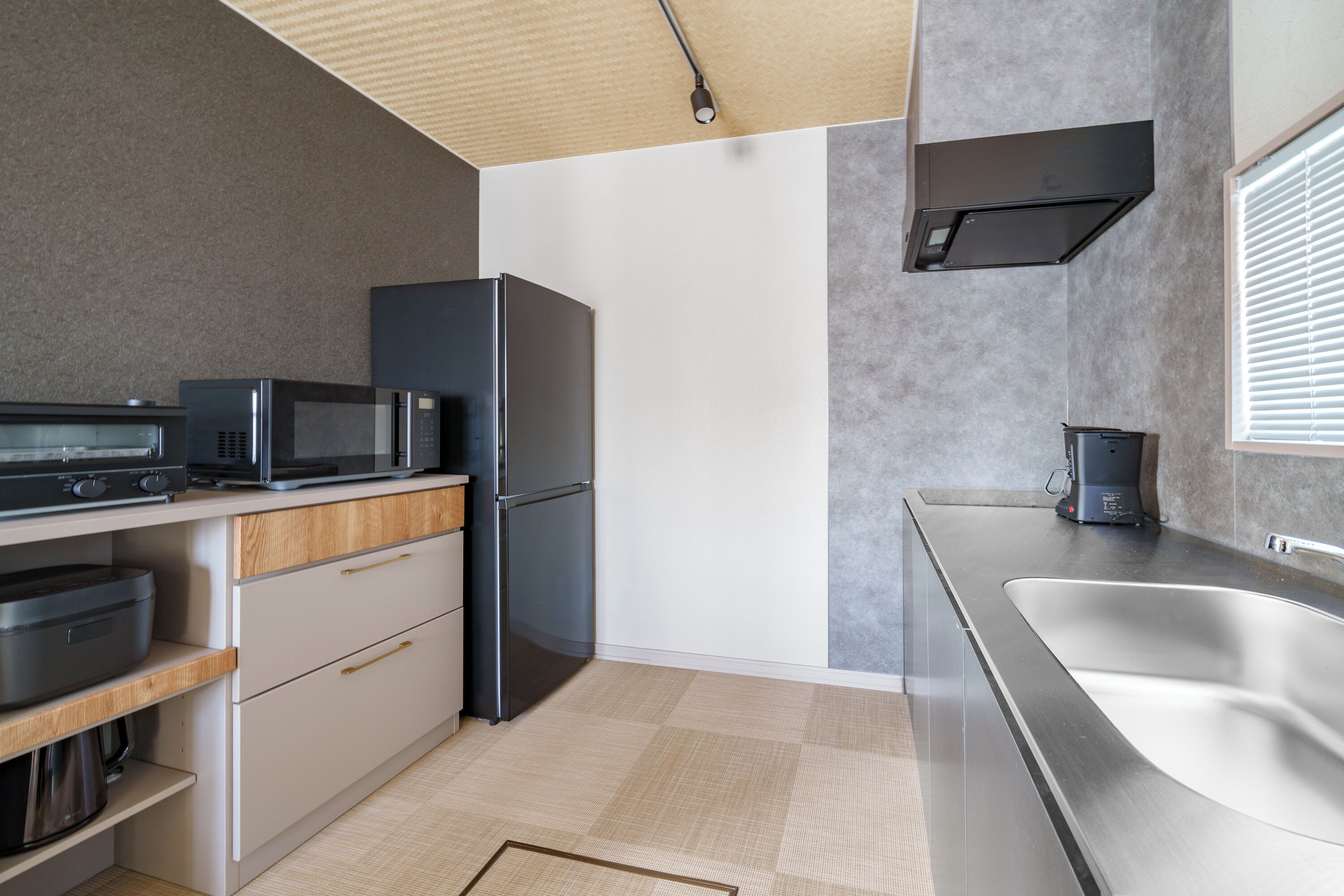 Apartment | Private kitchen | Fridge, microwave, stovetop, highchair