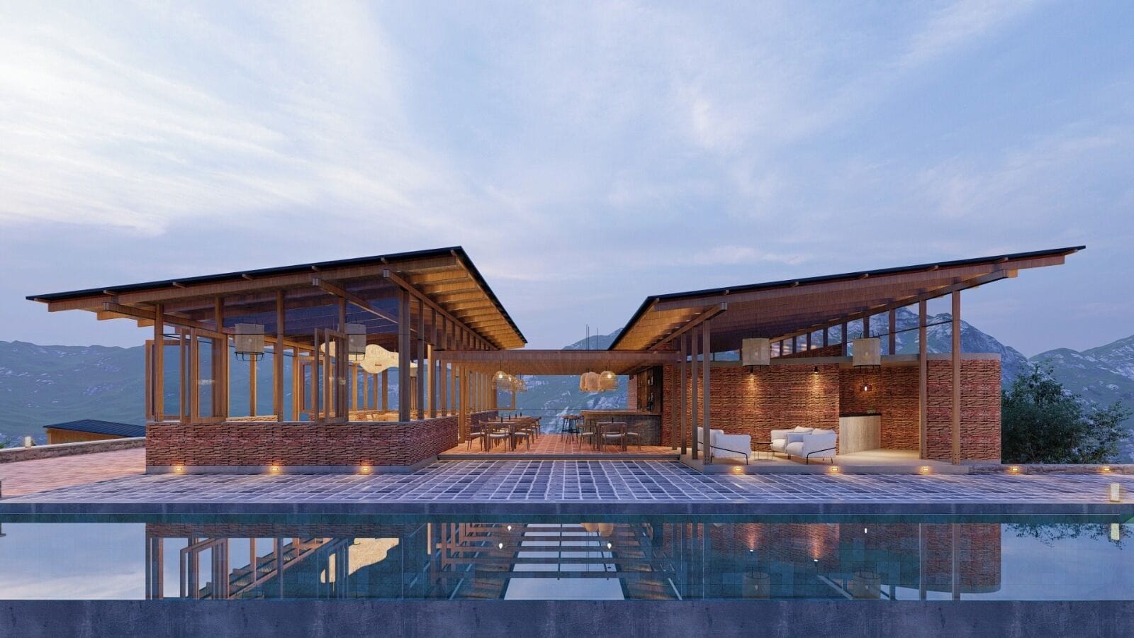 Una piscina al aire libre