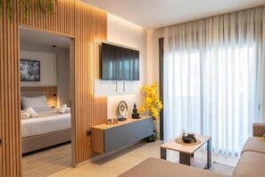 Căn hộ Superior, ban công, quang cảnh thành phố | Khu phòng khách