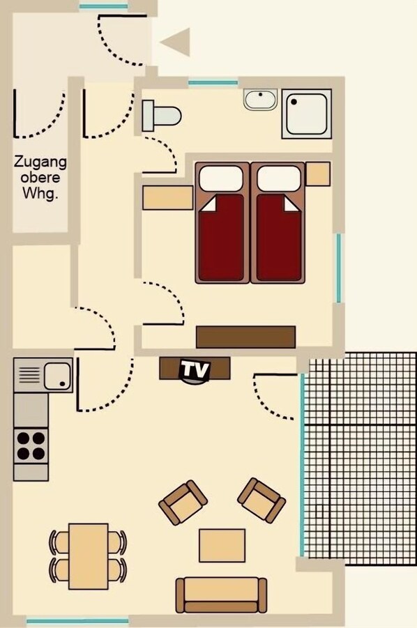 Floor plan - First floor apartment on the Bodden for 2-3 persons (Born a. Darß)