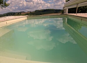Outdoor pool - Que pour 2, B&B Le Bonheur 1-bedroom/studio with swimming pool and AC , Gers (Mauroux)