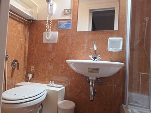 Shower, hair dryer, bidet, towels - Deluxe room with private bathroom inside (Roma)