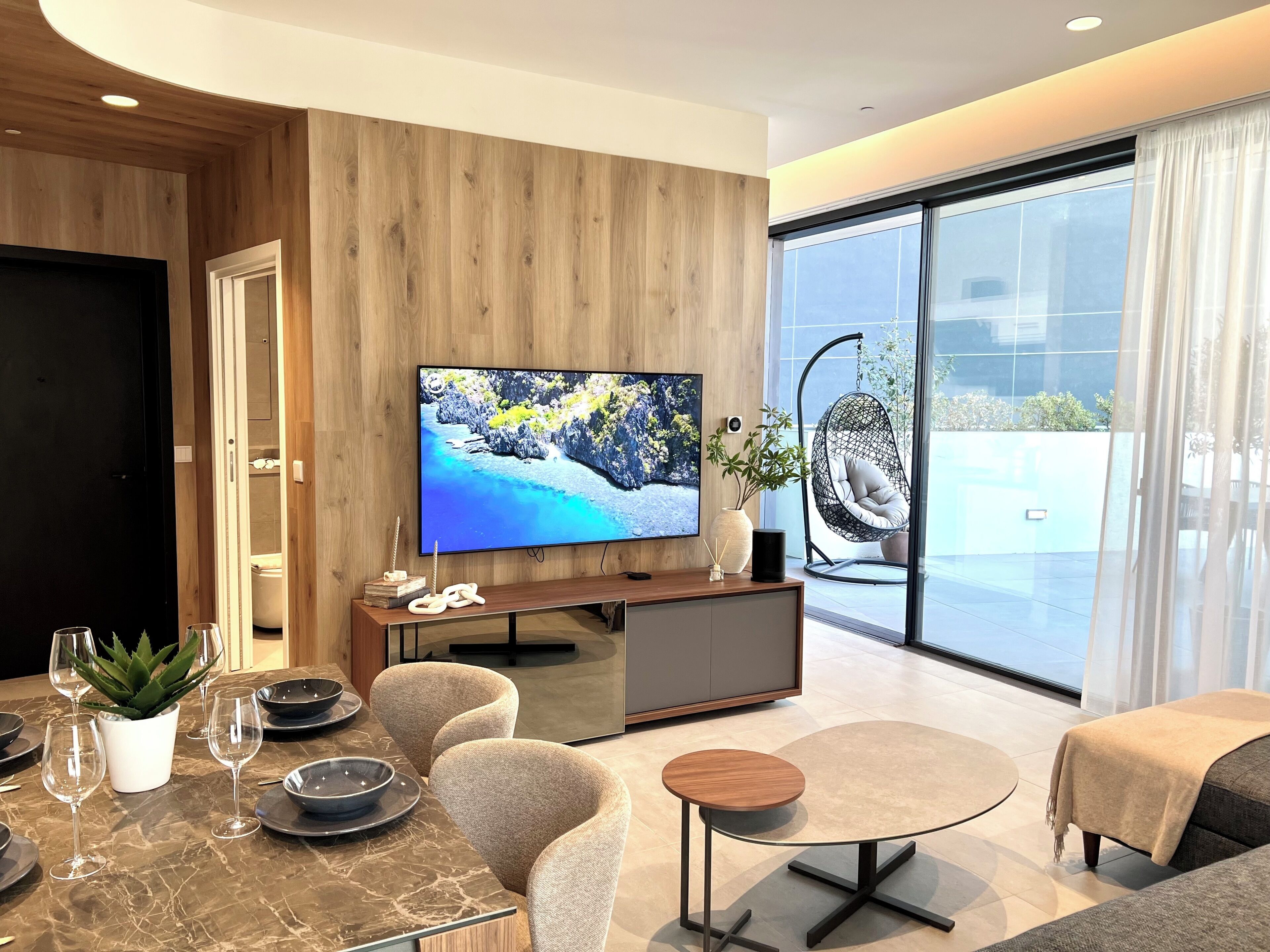 Apartament bàsic, vistes a la ciutat | Sala d'estar