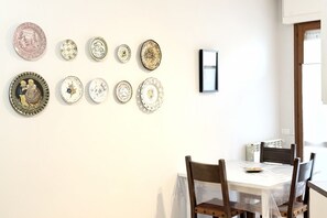 Dining - Location: Strategically located near the city center and a stone's throw from the sea.Description: Apartment on the second floor of a building with elevator. Entrance to a living room with a double sofa bed, dining table, and kitchenette with dishwasher; (Senigallia)