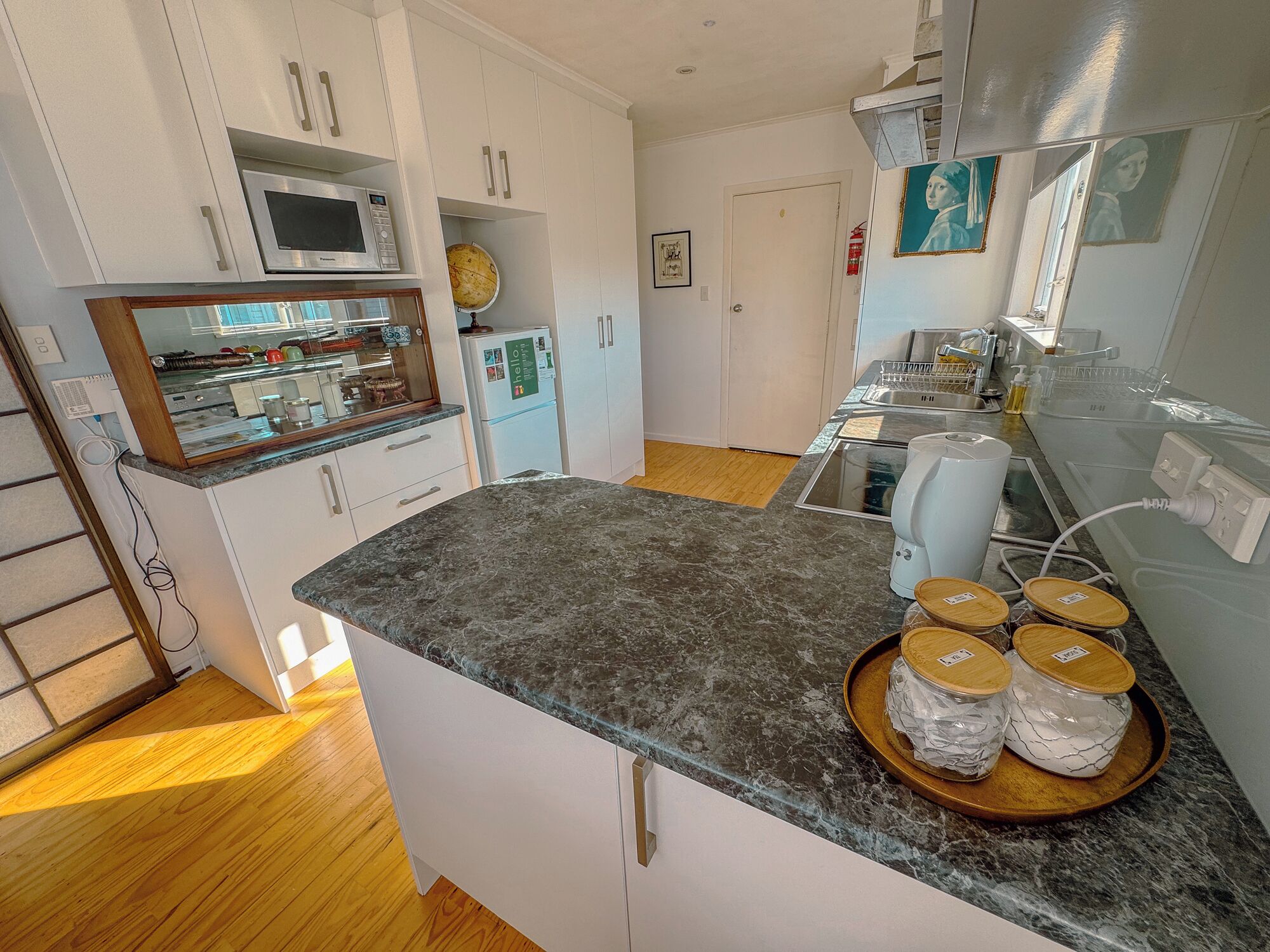 Microwave, oven, stovetop, dishwasher