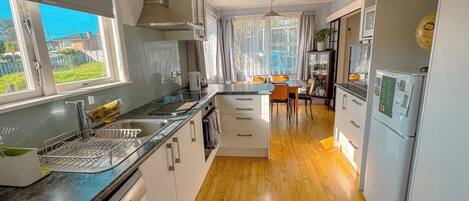 Microwave, oven, stovetop, dishwasher