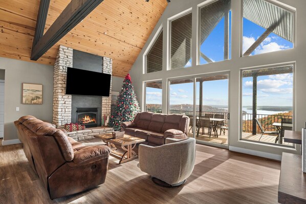 Smart TV, fireplace, video games