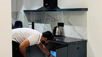 Desk, laptop workspace, free WiFi