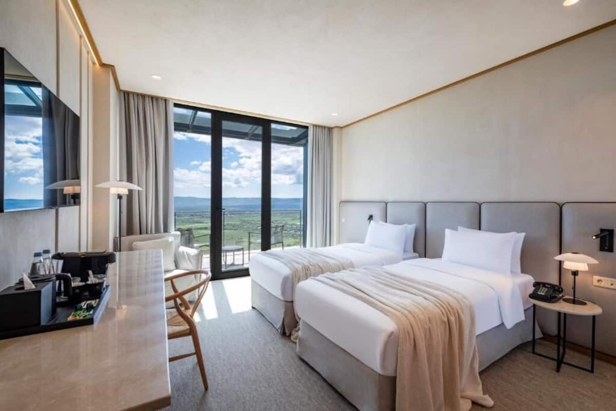 Camera Deluxe con 2 letti singoli, balcone, vista valle | Una cassaforte in camera, Wi-Fi gratuito, accesso in sedia a rotelle