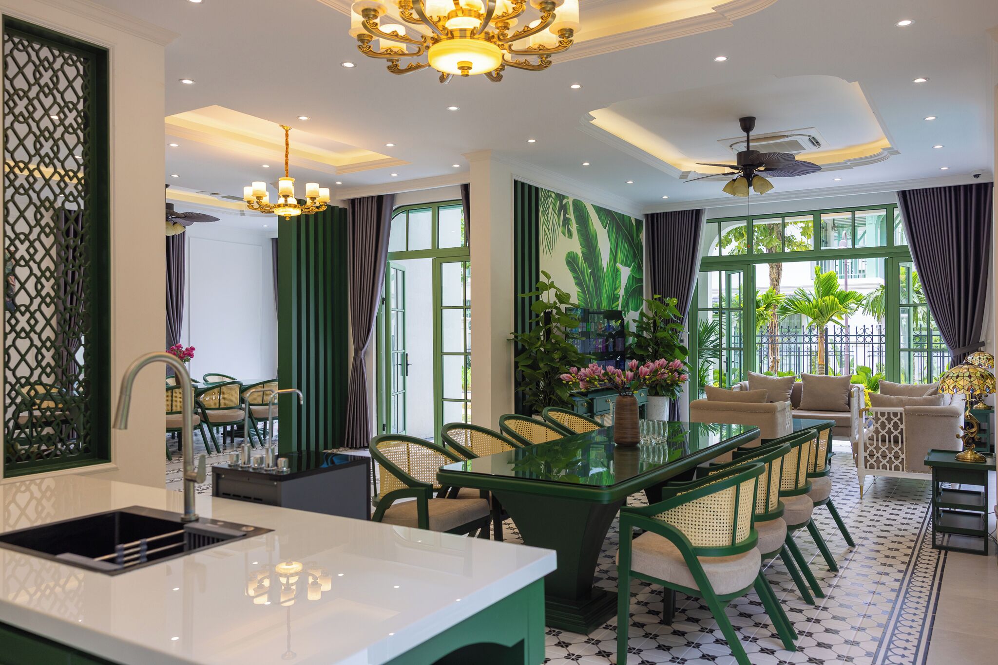 奢華別墅, 4 間臥室, 私人泳池, 海景 | 起居區