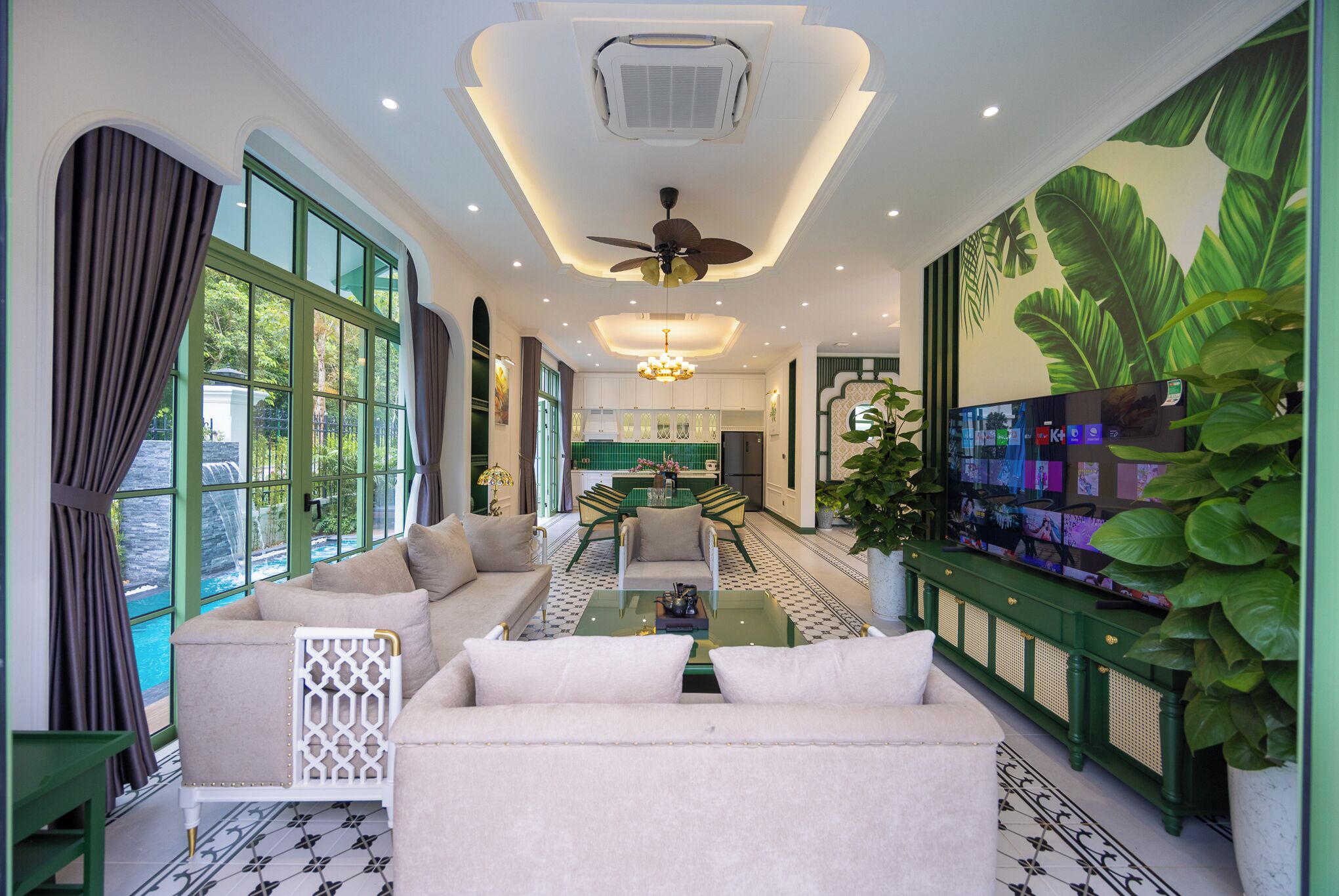 Luxury Villa, 4 Bedrooms, Private Pool, Sea View | Living area