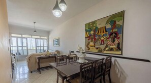 Dining - Apartamento na Praia Grande com vista mar (Praia Grande)