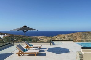 Terrace/patio - New Luxury Villa w/ Private Pool, Spa & Sea Views! (Heraklion)