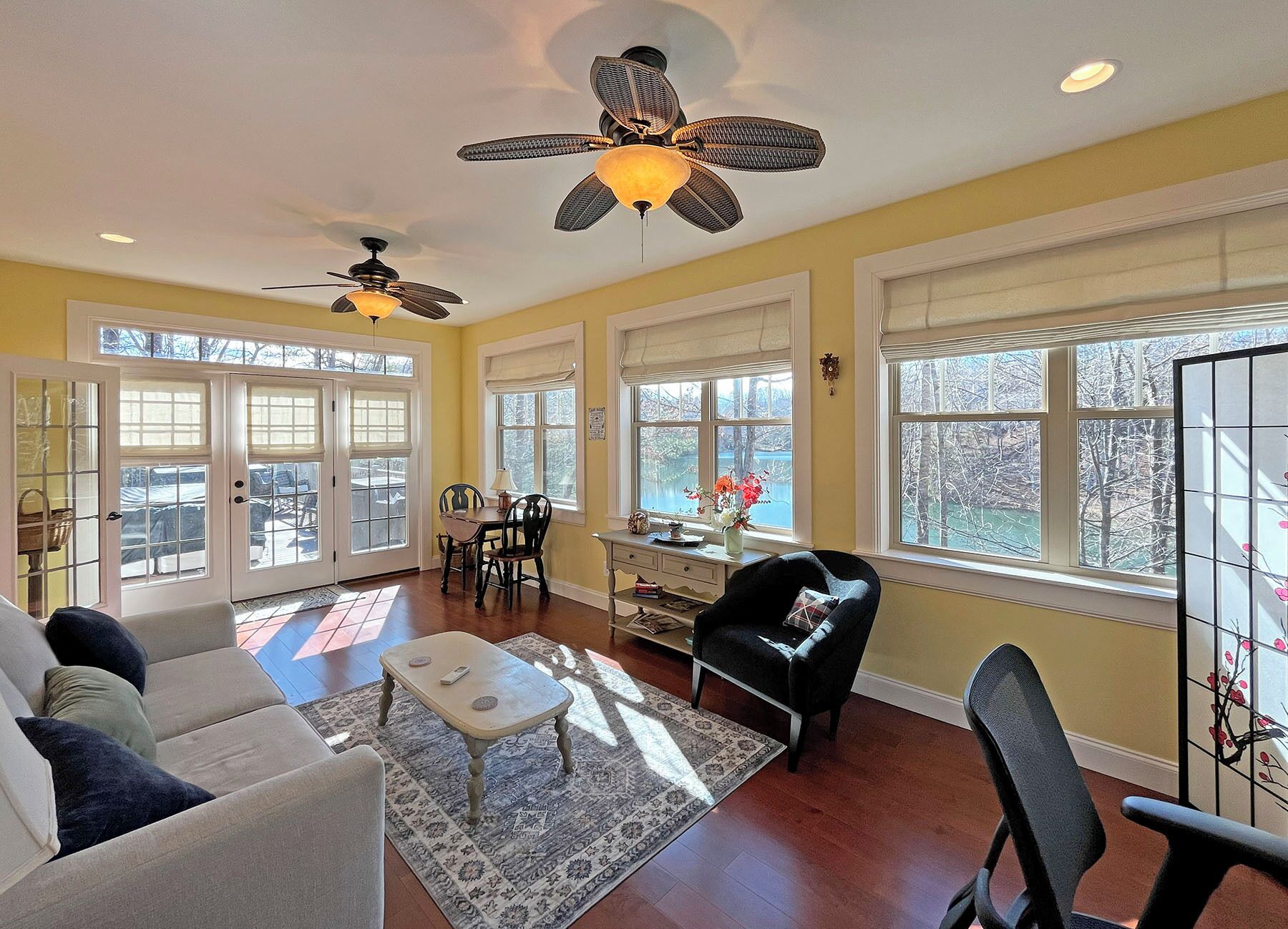 Smart TV, chimenea, reproductor de DVD, futbolito