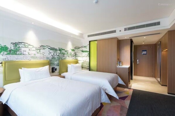 Comfort Twin Room | Desk, laptop workspace, blackout curtains, iron/ironing board - jianxierdunhuanpengjiudian  (Ji'an)