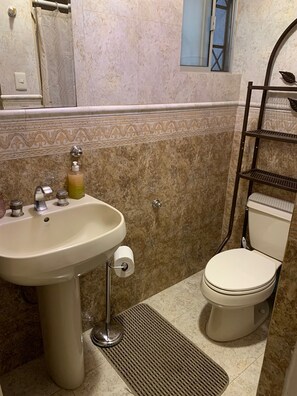 Towels, soap, toilet paper