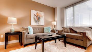 Classic Apartment, 1 Bedroom, Kitchen | Living area