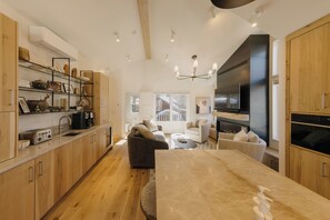 TV, fireplace - Luxury Downtown Home by InvitedHome | Bluegrass Fest, Walk to Shop/Hike, Balcony (Telluride)