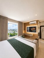 Apartment, 1 Queen Bed | Desk, laptop workspace, blackout drapes, iron/ironing board