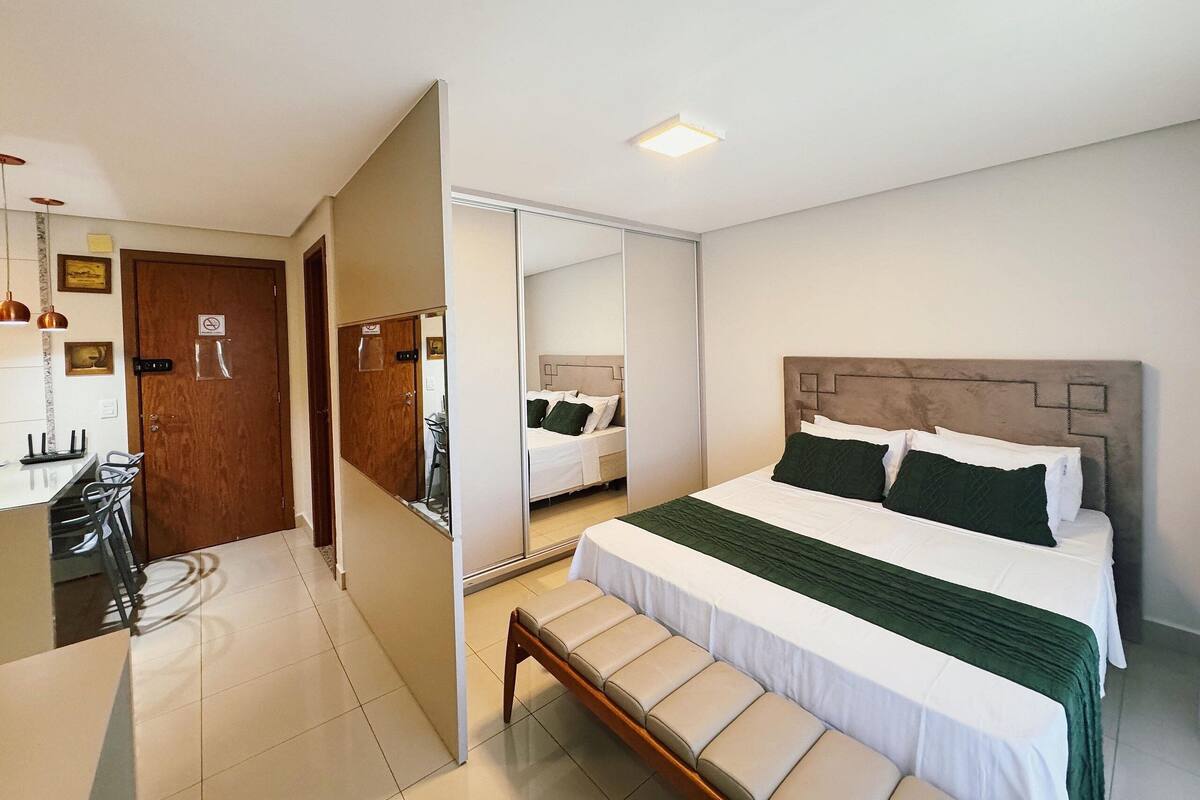Standard Apartment | Blackout drapes, iron/ironing board, free WiFi, bed sheets