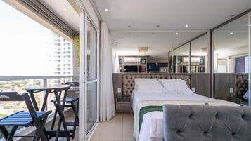 Comfort Apartment | Individually furnished, desk, laptop workspace, blackout drapes